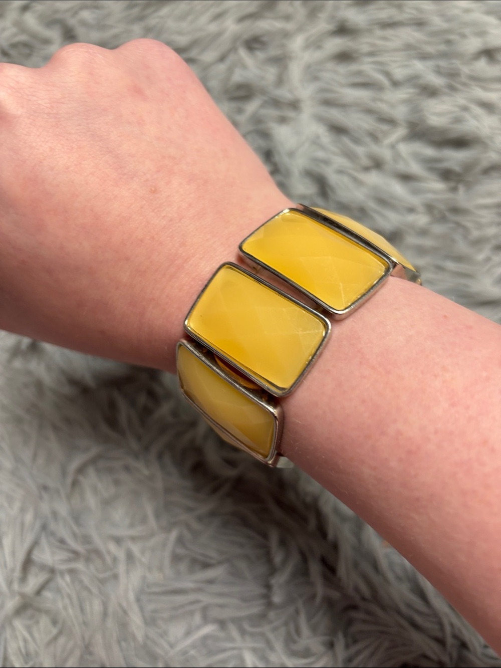 Chunky Yellow Stone Stretch Bracelet